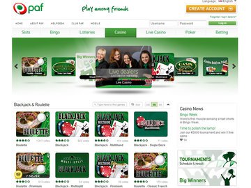 Paf Casino Homepage Preview