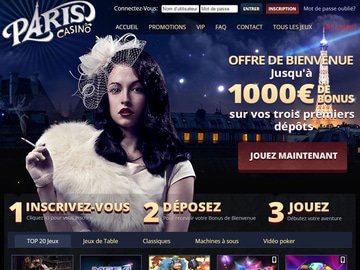 Paris Casino Homepage Preview