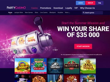 Party Casino Homepage Preview