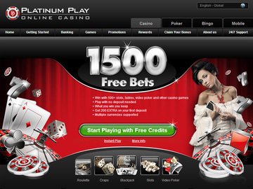 Platinum Play Casino Homepage Preview