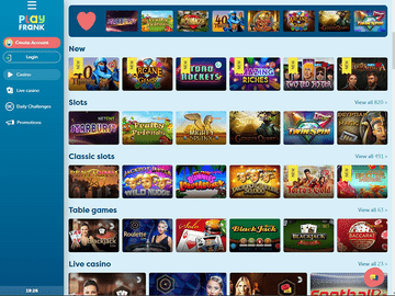 PlayFrank Casino Software Preview