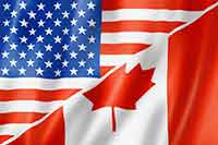 american and canadian flags