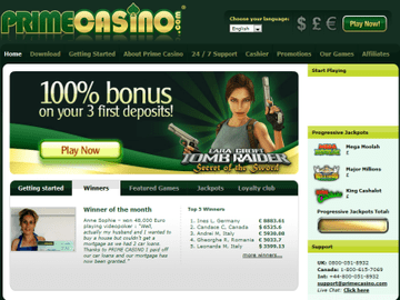 Prime Casino Homepage Preview