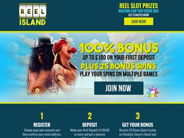 Reel Island Casino Homepage Preview