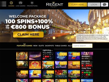 Regent Casino Homepage Preview
