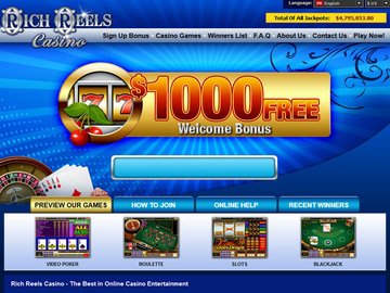 Rich Reels Casino Homepage Preview