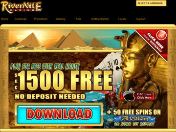 River Nile Casino Homepage Preview