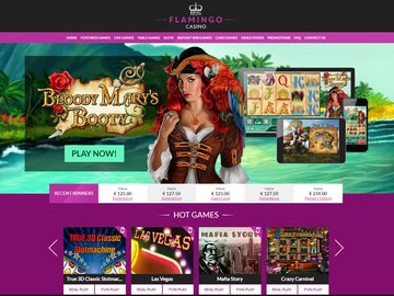 Royal Flamingo Casino Homepage Preview