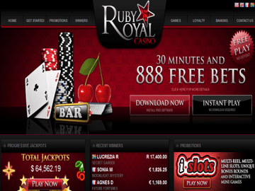 Ruby Royal Casino Homepage Preview