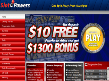 Slot Powers Casino Homepage Preview
