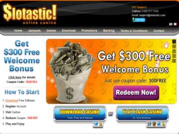 Slotastic Casino Homepage Preview