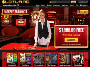 Slotland Casino Homepage Preview