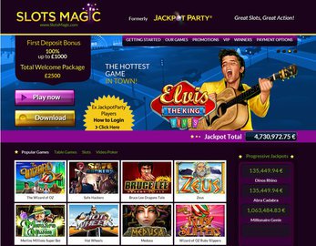 Slots Magic Casino Homepage Preview