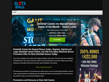 Slotshall Casino Homepage Preview