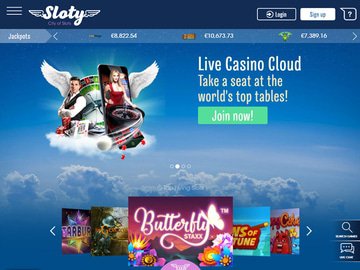 Sloty Casino Homepage Preview