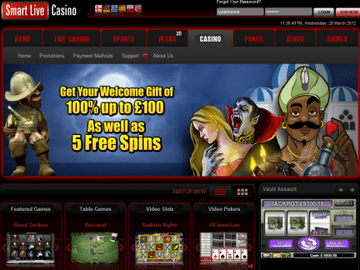 Smartlive Casino Homepage Preview
