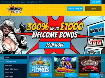 Smashing Casino Homepage Preview