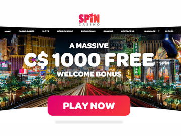 Spin Casino Homepage Preview
