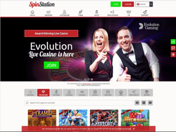 Spin Station Casino Homepage Preview