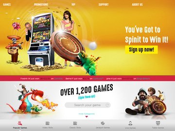 SpinIT Casino Homepage Preview