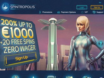 Spintropolis Casino Homepage Preview