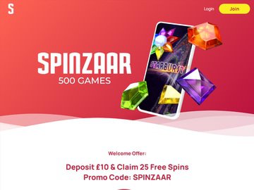 Spinzaar Casino Homepage Preview