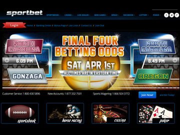 Sportbet Homepage Preview