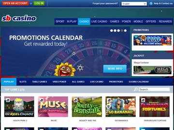 Sportingbet Casino Homepage Preview