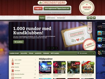 Stugan Casino Homepage Preview