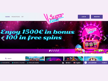 Sugar Casino Homepage Preview