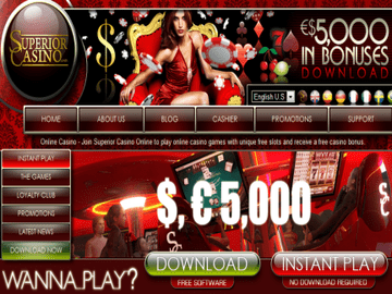 Superior Casino Homepage Preview