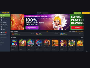 Tangiers Casino Homepage Preview