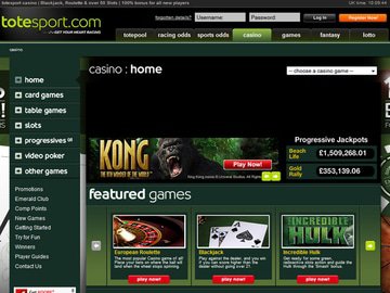 Totesport Casino Homepage Preview