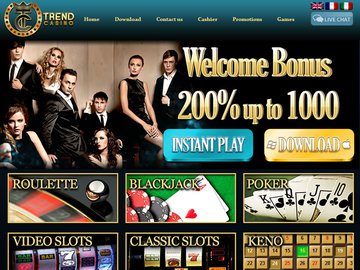 Trend Casino Homepage Preview