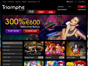 Triomphe Casino Homepage Preview