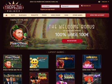 Tropezia Palace Casino Homepage Preview