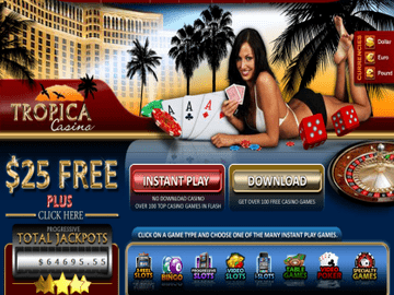 Tropica Casino Homepage Preview