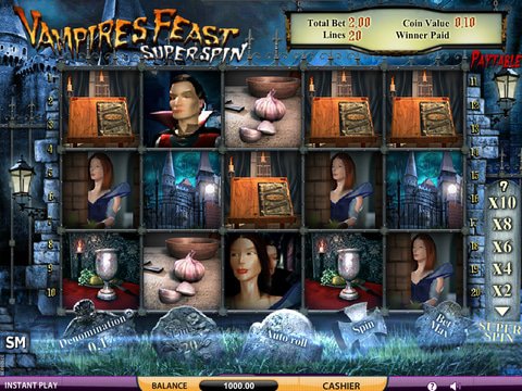 Play the Free Slot Vampires Feast Super Spin From SkillOnNet Casinos