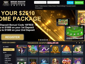 Vegas Crest Casino Homepage Preview