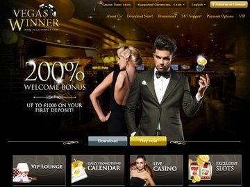 Vegas Winner Casino Homepage Preview