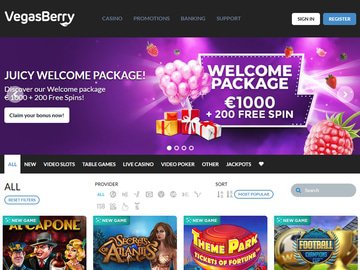 VegasBerry Homepage Preview