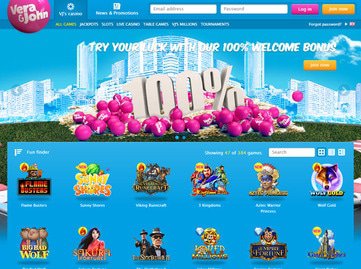 Vera John Casino Homepage Preview