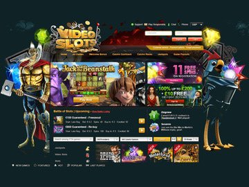 VideoSlots Casino Homepage Preview