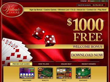 Villento Casino Homepage Preview