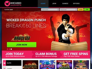 Wicked Jackpots Casino Homepage Preview