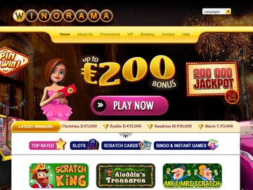 Winorama Casino Homepage Preview