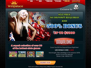 Winpalace Casino Homepage Preview