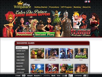 Winpalace Play Casino Homepage Preview