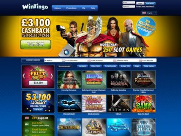 Wintingo Casino Homepage Preview