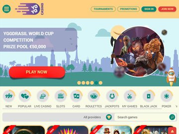 Yoyo Casino Homepage Preview